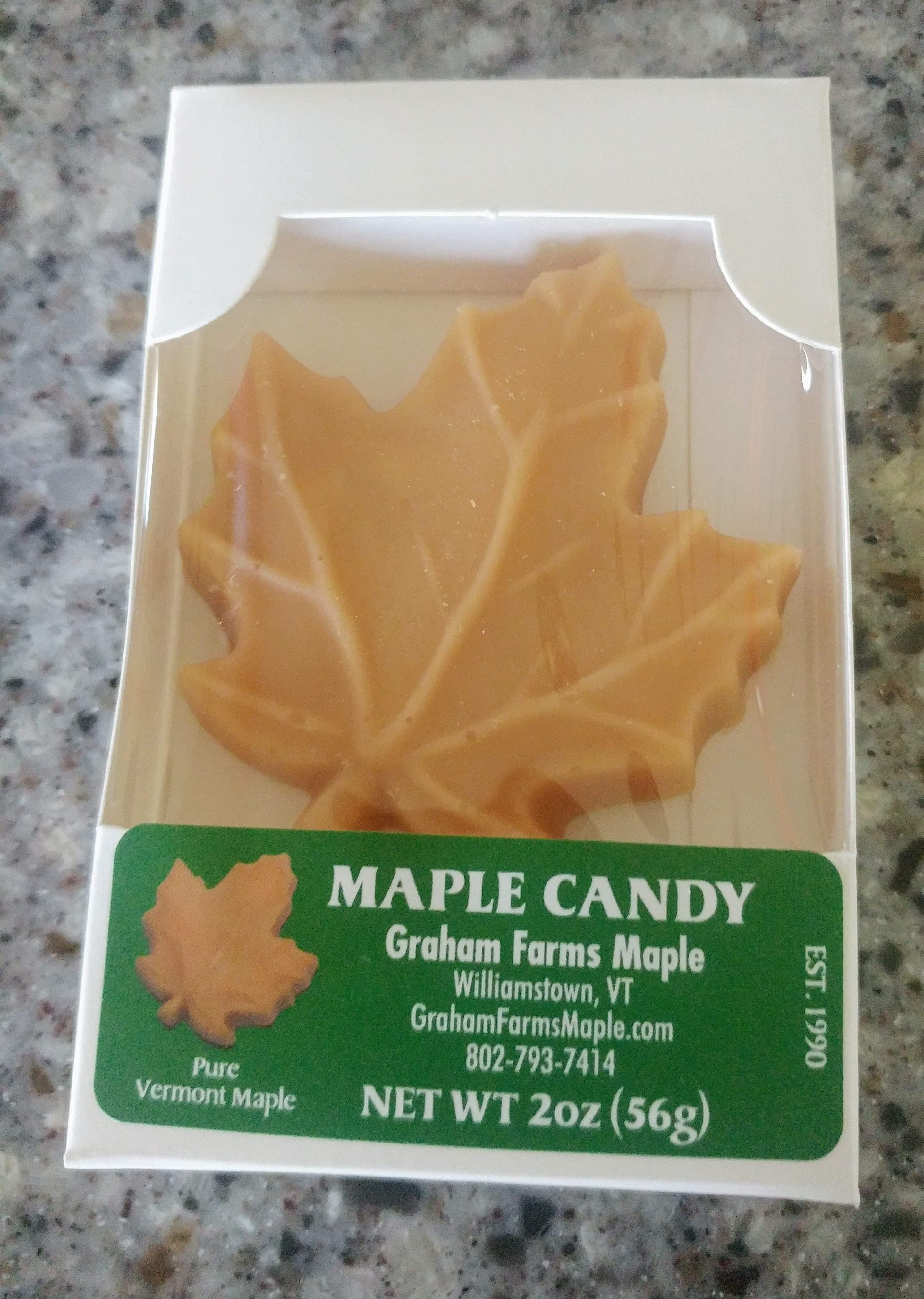 Maple Sugar Candy - Maple Leaf Shape - 1.5 oz Pure Maple Candy